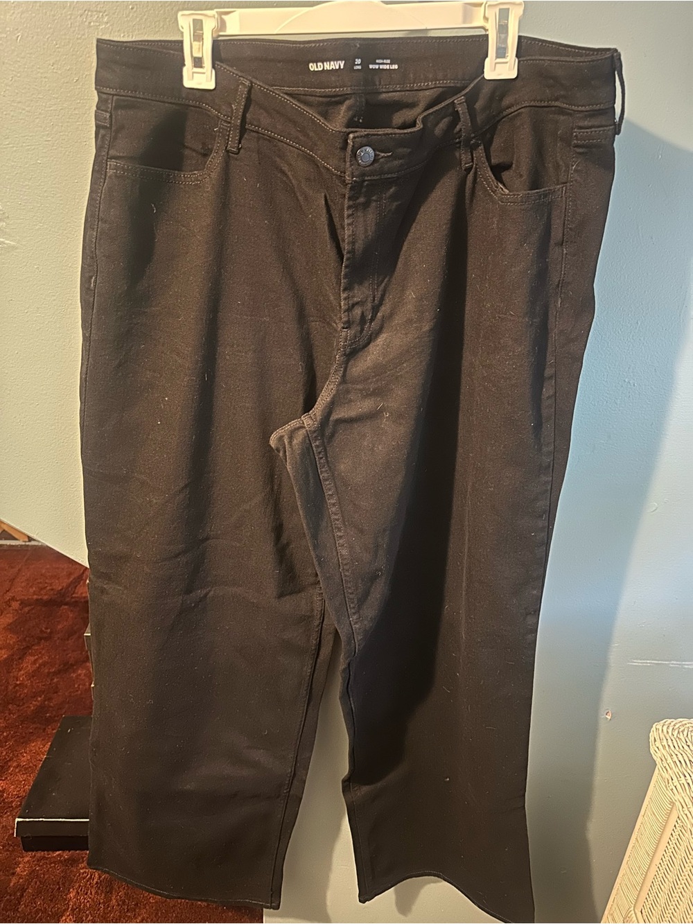 Old Navy Solid Black Jeans - Wide Leg